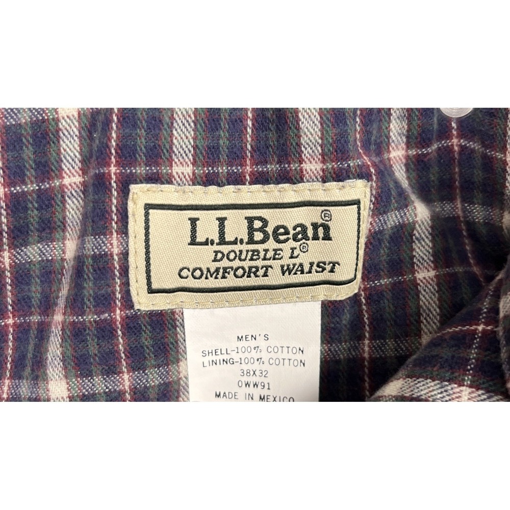 LL Bean Mens Flannel Lined Jeans 38x32 Double L Comfort Waist Blue Denim Pants - Picture 7 of 11